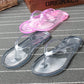Crystal transparent student flat with flip-flops flip-flops beach seaside sandals and slippers