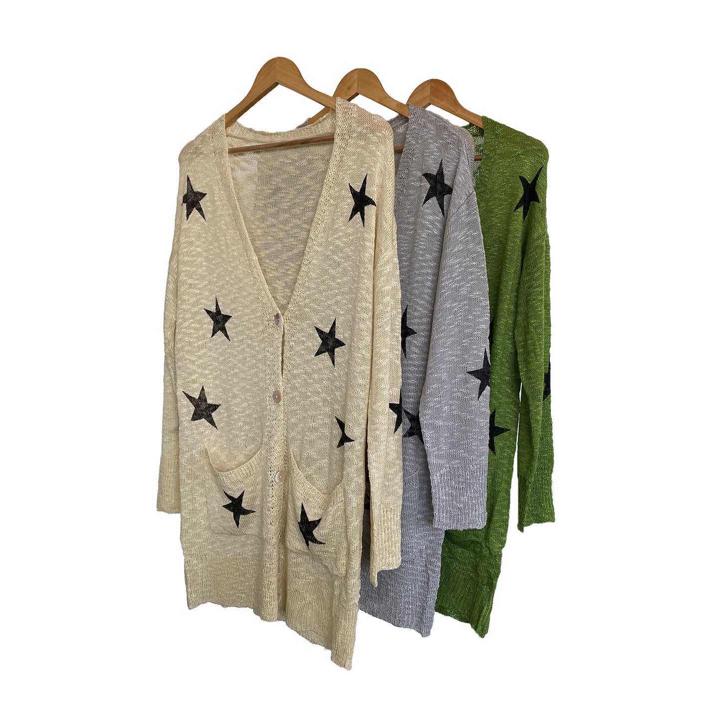 Long star knitted sweater