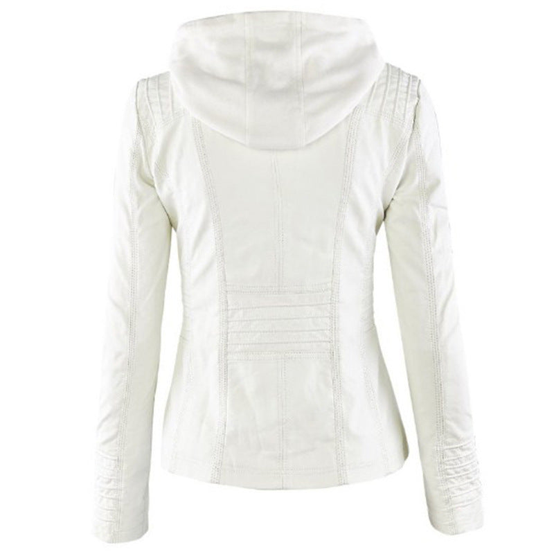 Long-sleeved women's leather jacket - ladieskits - 0