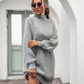 Winter turtleneck sweater knitted dress women - ladieskits - sweatshirt vs sweater