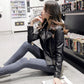 Women Fashion Short Slim Leather Jacket - ladieskits - 0