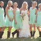 Summer Rustic Country Mint Green Mismatched Chiffon Short Bridesmaid Dresses with Boots,GDC1508