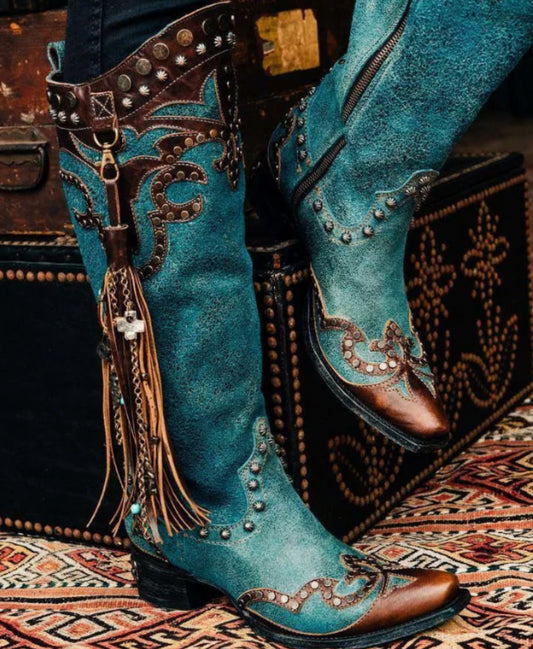 Fashion boots, boots, fringed boots - ladieskits - 0
