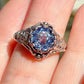 Luxury Blue Crystal Rings for Women Creative Female Flower Ring Jewelry - ladieskits - 0