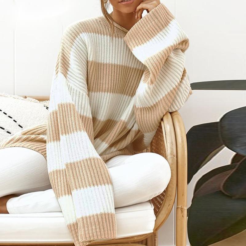 Autumn and winter pullover sweater stripes - ladieskits - 0