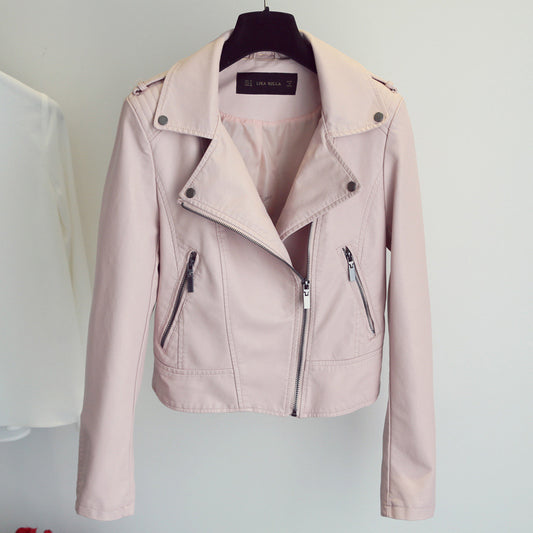 PU Short Women's Small Leather Jacket - ladieskits - 0