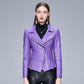 Slim-fit trendy PU ladies jacket leather jacket - ladieskits - 0