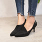 Working shoes black women small high heels single shoes 2021 new fine heels andleather shoes wholesale European and American women shoes - ladieskits - 0
