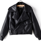 Women's PU Leather Jacket with Short Washed Leather Jacket - ladieskits - 0