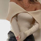 New Style Big Lapel Solid Color Sweater For Autumn And Winter - ladieskits - 0