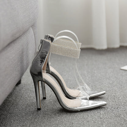 Women's stiletto transparent high heels - ladieskits - 0
