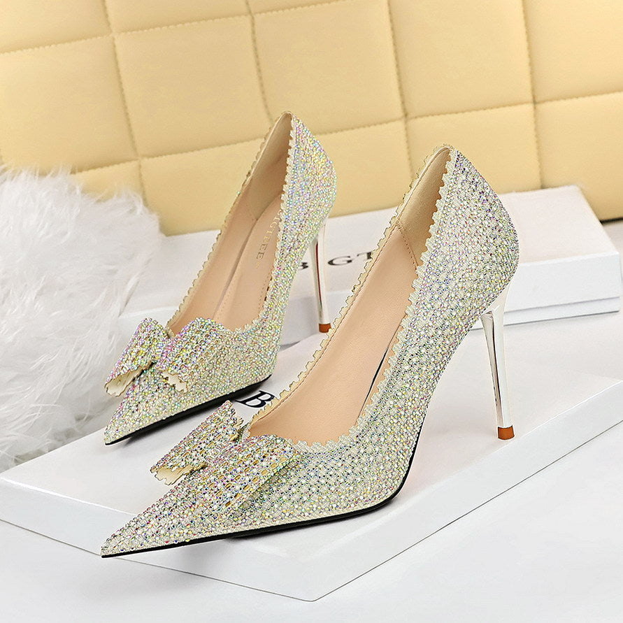 Sweet Women''s Princess Wedding Shoes Thin High Heels Shallow Mouth - ladieskits - 0