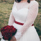50s inspired Country Style Rockabilly Tea Length Wedding Dresses with Sleeves,GDC1519