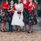 Teelange Brautkleider im Country-Stil im Rockabilly-Stil der 50er Jahre mit Ärmeln, GDC1519