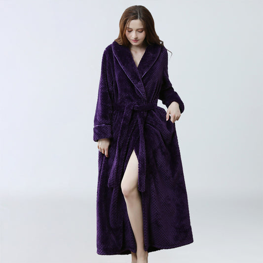 Dressing Gown Women Winter Warm Bathrobe Pajamas - ladieskits - women pajamas