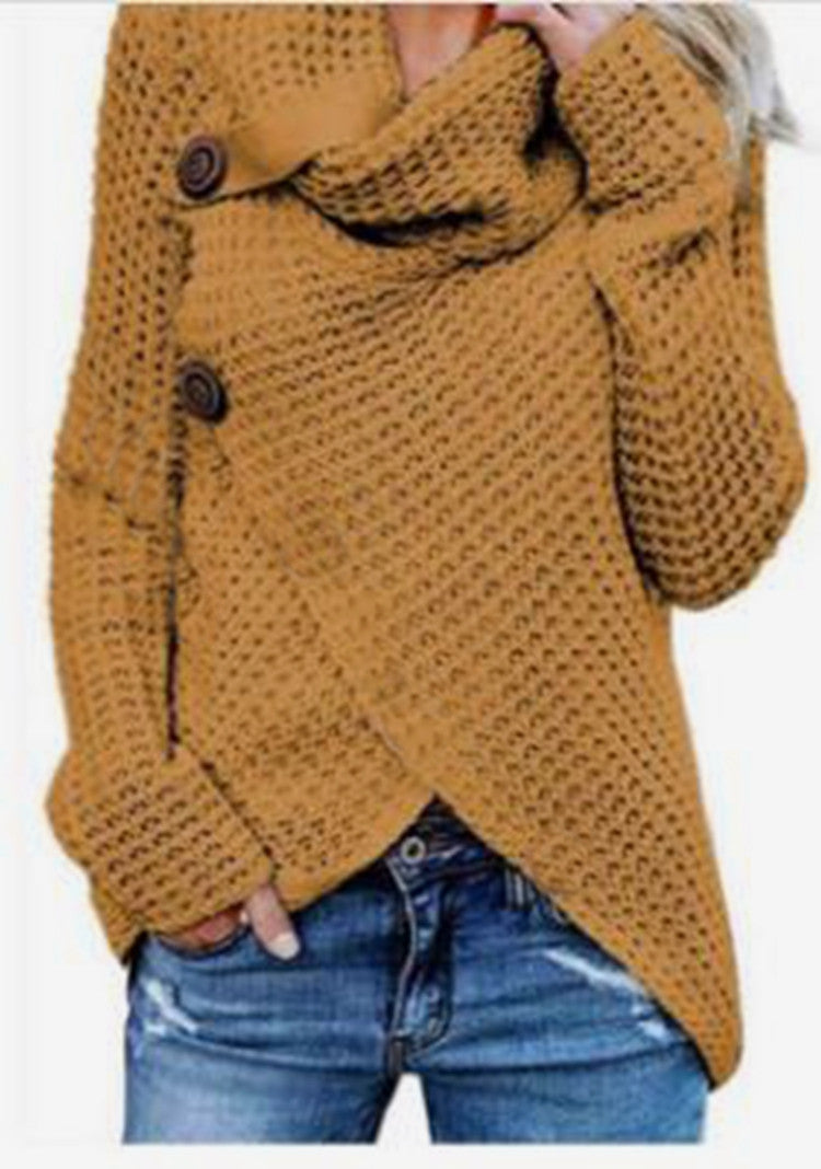 Long-sleeved knitted cardigan sweater