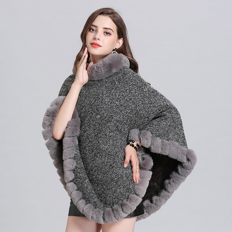 Knit sweater cloak shawl coat women - ladieskits - jacket