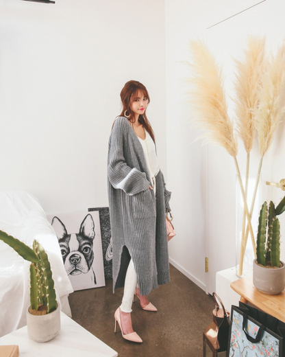 Long Thick Knitted Cardigan Long Sweater Coat