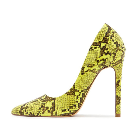 Female snake print high heels - ladieskits - 0