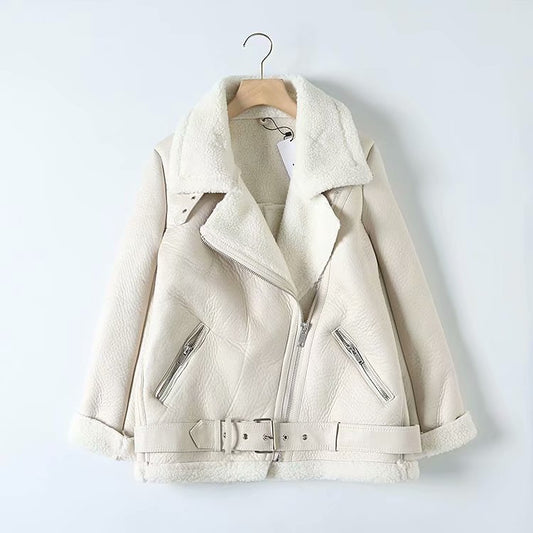 Winter Faux Lamb Leather Jacket - ladieskits - jacket