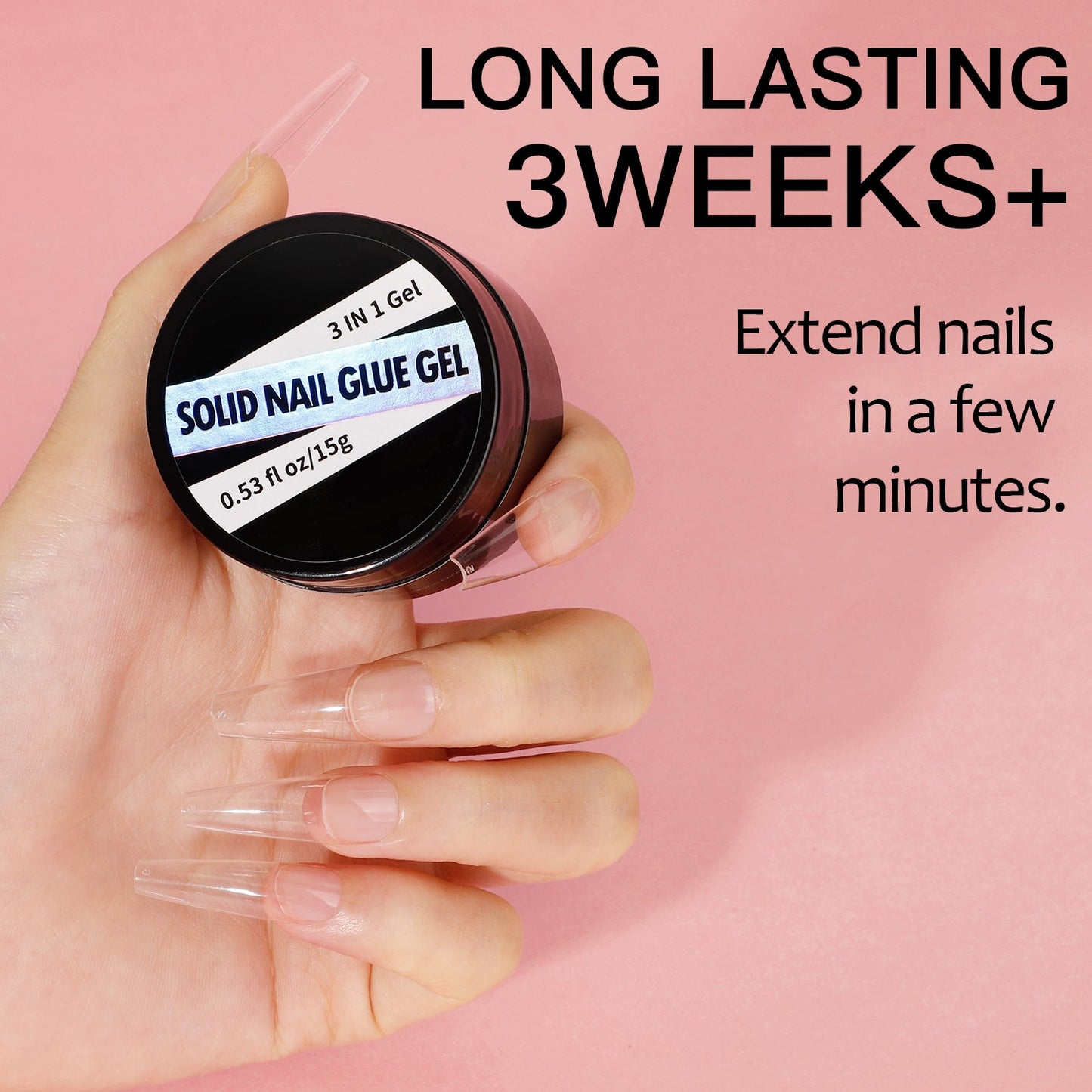 💅 3 IN 1 Solid Nail Glue Gel | Versatile & Strong Nail Adhesive 🌟