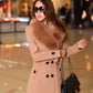 Woolen women coat double-breasted woolen coat - ladieskits - 0