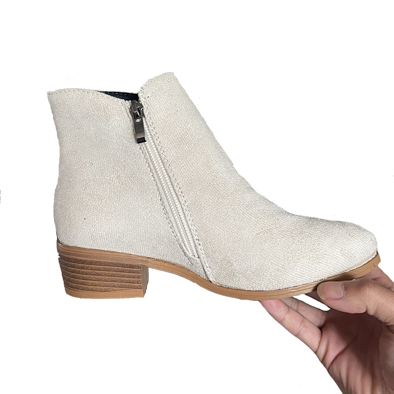 Ankle Boots For Women Low Heels Side Zipper Shoes - ladieskits - 4