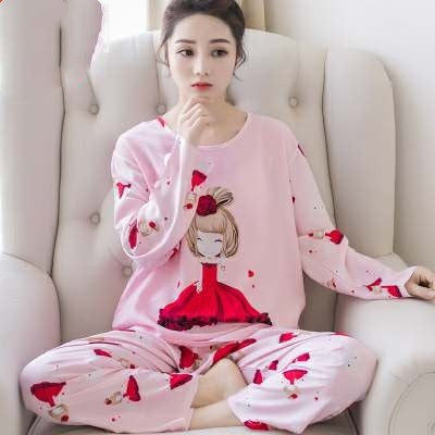 Long sleeve pajamas for women in autumn and winter can be - ladieskits - 0