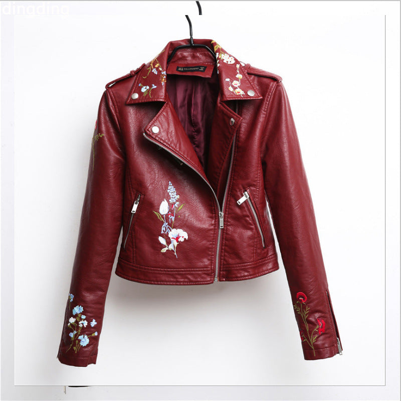 Loose leather jacket - ladieskits - 0