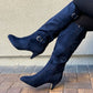 Bottes occidentales chaussures d'hiver bottes longues à mollet large pour femmes