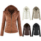 Long-sleeved women's leather jacket - ladieskits - 0