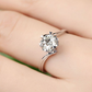 925 sterling silver ring high-grade platinum snowflake carat simulation diamond ring Japan and South Korea couple engagement wedding accessories - ladieskits - luxury rings