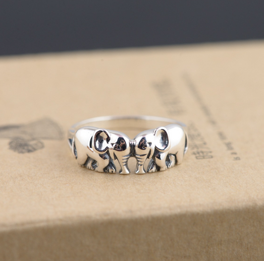 Sterling Silver Rings Fine Of Auspicious Elephant Jewelry Rings For Women Thai Sliver Rings Charms - ladieskits - 0