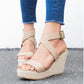 2021 summer Europe and the United States new AliExpress wish rope woven leopard wedge sandals female large size spot - ladieskits - 0