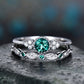 Couple ring with emerald vintage fashion copper zircon lady ring - ladieskits - 0