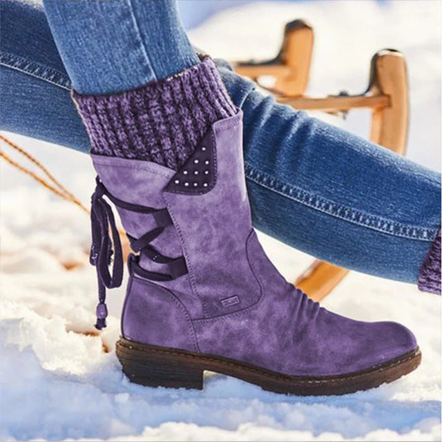 Women Winter Boots Mid-Calf Snow Boots - ladieskits - 0