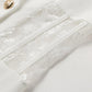 White Lace Splice Blazer Dress