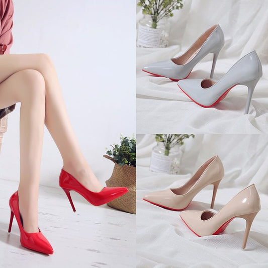 Pointed pumps high heels work shoes - ladieskits - 0