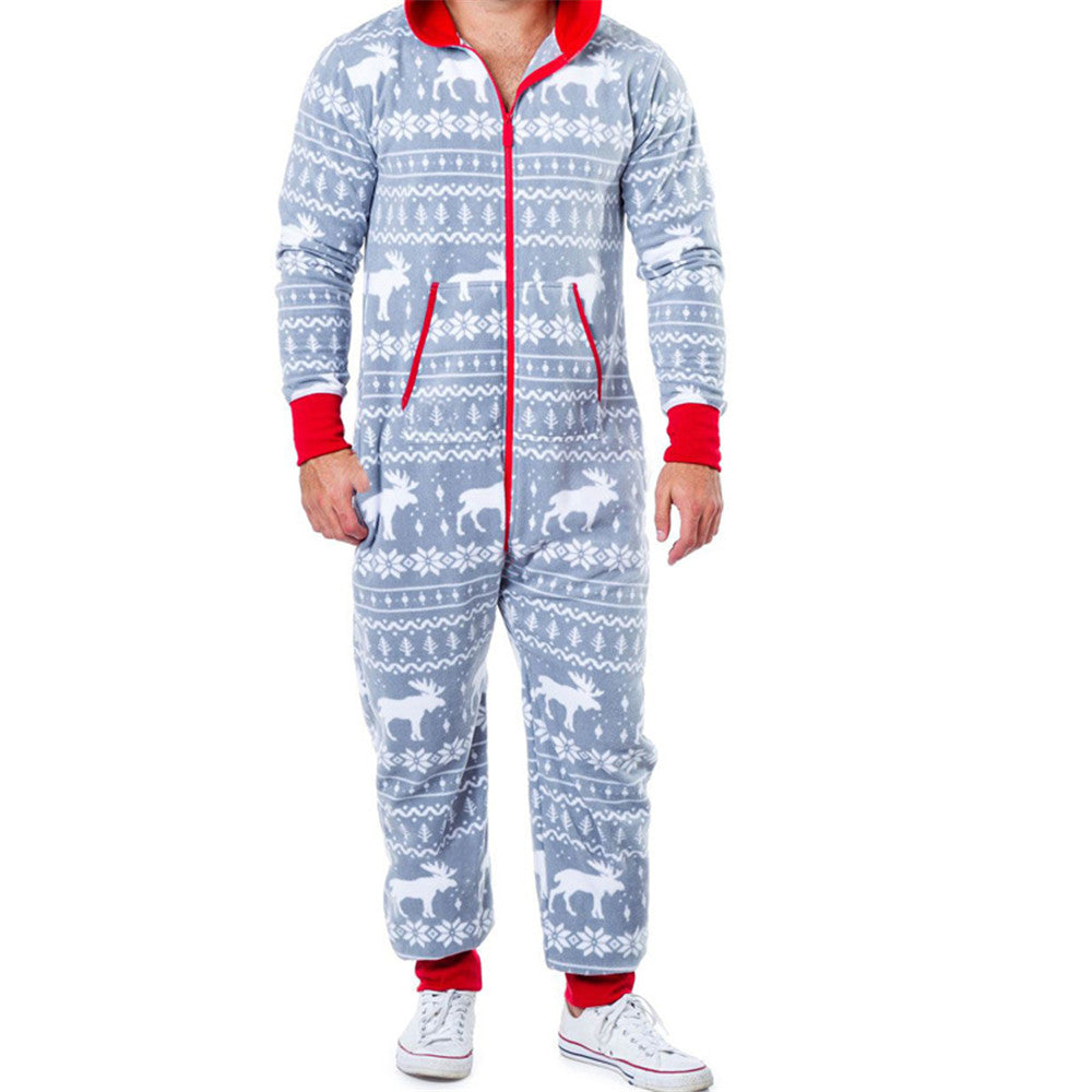 Snowman striped print jumpsuit pajama - ladieskits - women pajamas
