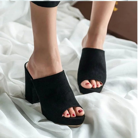 Coarser heel high-heeled shoes - ladieskits - 0