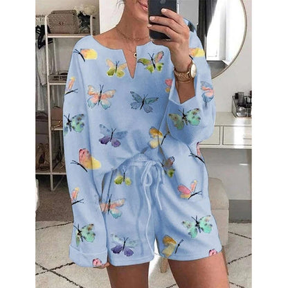 Women Casual Printed Pajamas And Home Wear Suits - ladieskits - women pajamas
