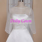 A-line Pinup Rockabilly Polka Dot Bateau Neck Tea Length 50s Wedding Dress with Sleeves,GDC1523