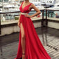 Discount A-line Red Side Slit Evening Dress Long Prom Dress,Red Party Dress,GDC1121