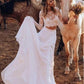 Affordable Casual Long Sleeve Lace Top Bridal Separates,Rustic 2 piece Crop Top Wedding Dress,20081605