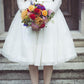 Preisgünstiges Brautkleid im Country-Stil mit Spitze, Rundhalsausschnitt, wadenlang und 3/4-Ärmeln, 20110637 