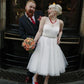 Erschwingliches, romantisches, knielanges Hochzeitskleid im Country-Stil aus Tüll, 20110636 