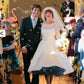 Preisgünstiges, Vintage-inspiriertes, bodenlanges Spitzen-Brautkleid mit U-Ausschnitt und Ärmeln, 20110635 