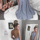 Backless Blue Halter Neck Long Prom Dress,Discount Simple Prom Gown,GDC1136