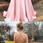 Belle robe de bal longue rose licou pour remise de diplôme, robe pour occasions spéciales, GDC1042