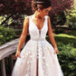 Beautiful Tulle Lace Appliques Plunge V neck Long Occasion Prom Dress,GDC1164